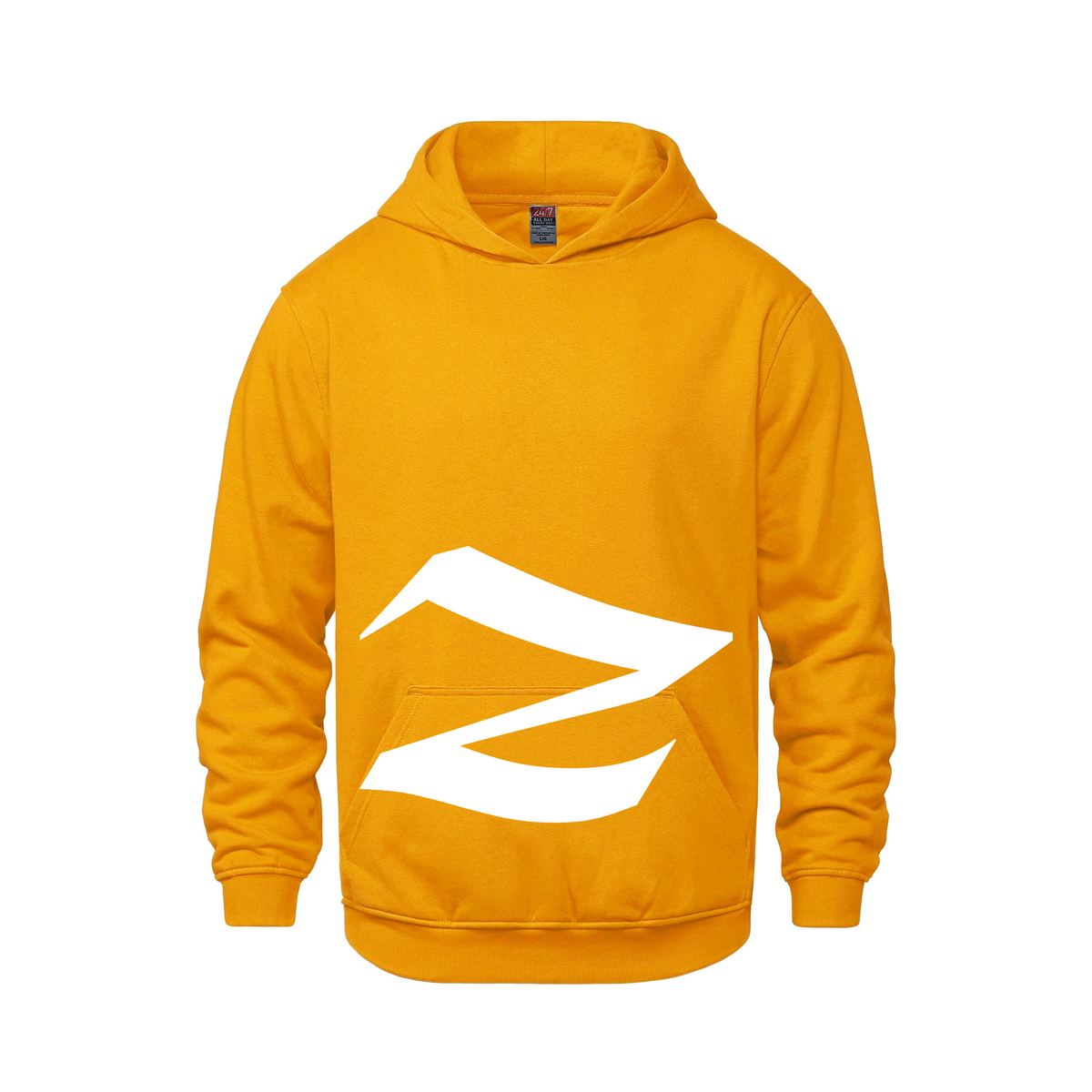 Alphabet Z Hoodie 9 inch calligraphy White ink, Gold