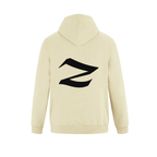 Alphabet Z Hoodie 9 inch calligraphy Black ink, Ivory