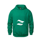 Alphabet Z Hoodie 9 inch calligraphy White ink, Kelly Green