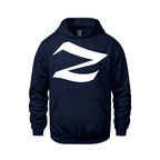 Alphabet Z Hoodie 9 inch calligraphy White ink, Navy