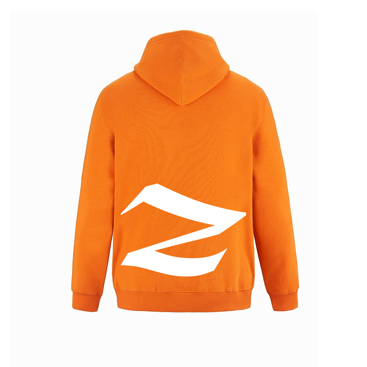 Alphabet Z Hoodie 9 inch calligraphy White ink, Orange