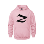 Alphabet Z Hoodie 9 inch calligraphy Black ink, Pink