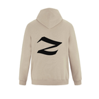 Alphabet Z Hoodie 9 inch calligraphy Black ink, Sand