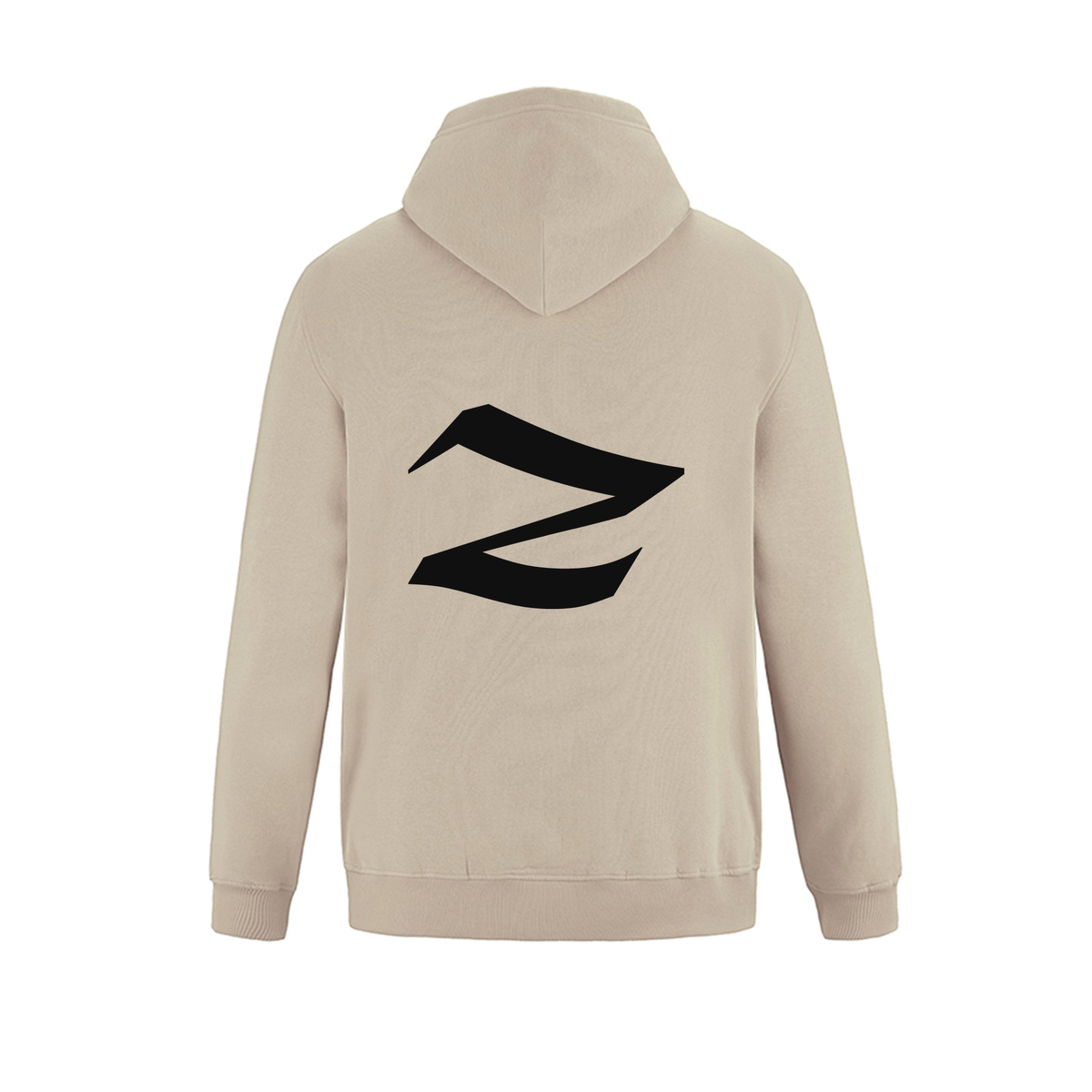 Alphabet Z Hoodie 9 inch calligraphy Black ink, Sand
