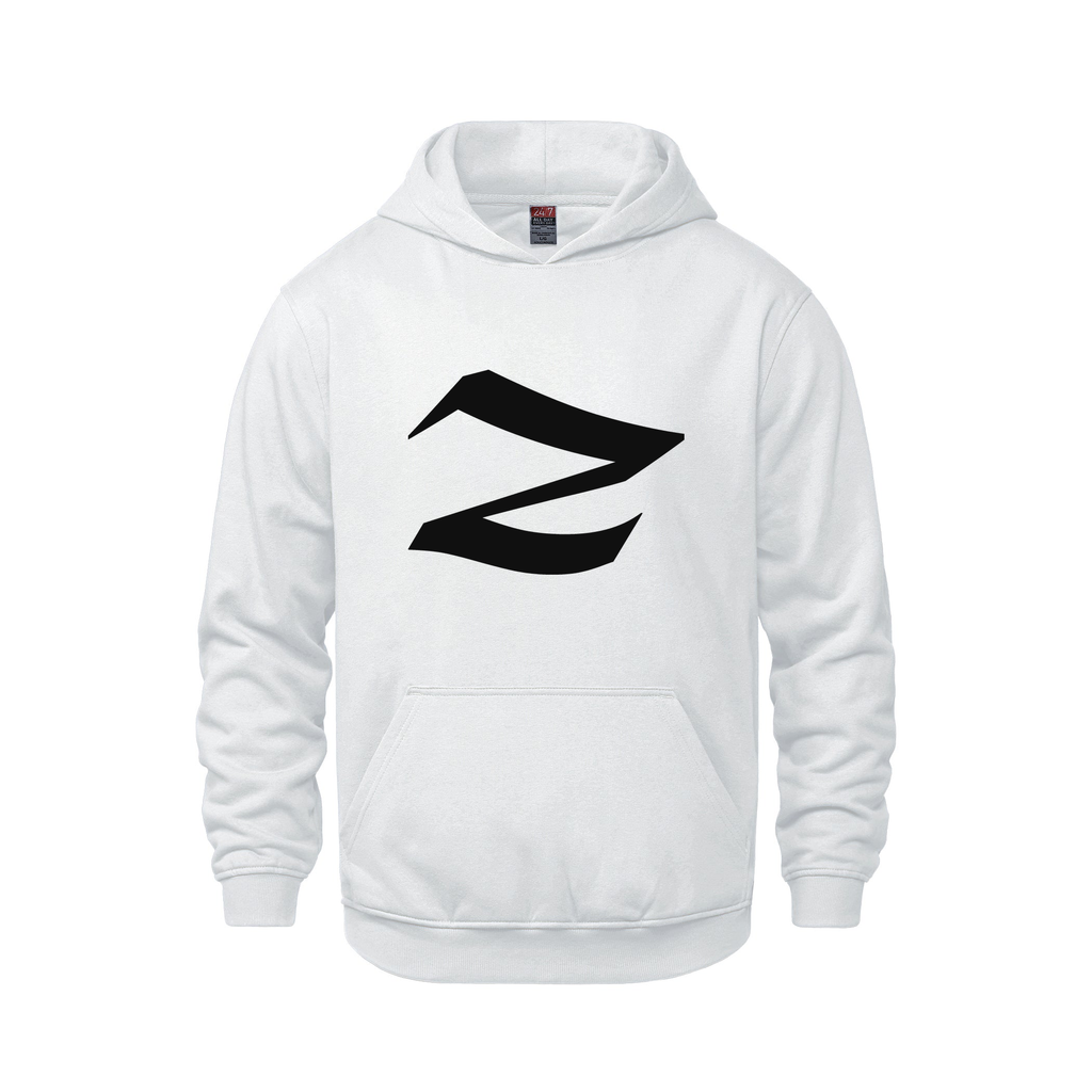 Alphabet Z Hoodie 9 inch calligraphy Black ink, White