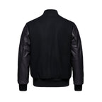Heritage 54 L6085Y, - Varsity - Youth Melton And Leather Varsity Jacket, Black/Black