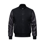 Heritage 54 L6085Y, - Varsity - Youth Melton And Leather Varsity Jacket, Black/Black