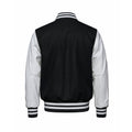 Heritage 54 L6085Y, - Varsity - Youth Melton And Leather Varsity Jacket, Black/White