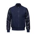 Heritage 54 L6085Y, - Varsity - Youth Melton And Leather Varsity Jacket, Navy/Navy