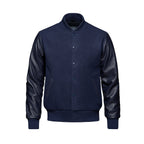 Heritage 54 L6085Y, - Varsity - Youth Melton And Leather Varsity Jacket, Navy/Navy