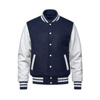 Heritage 54 L6085Y, - Varsity - Youth Melton And Leather Varsity Jacket, Navy/White
