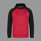 CX2 L1630Y, - Oakland - Youth Polyester Pullover Hooded Sweatshirt, Red/Black