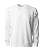 INDEPENDENT SS1000C, Unisex Lightweight Loopback Terry Crew, White