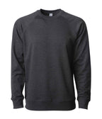 INDEPENDENT SS1000C, Unisex Lightweight Loopback Terry Crew, Charcoal Heather