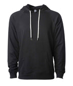 INDEPENDENT SS1000P, Unisex Lightweight Loopback Terry Hooded Pullover, Black