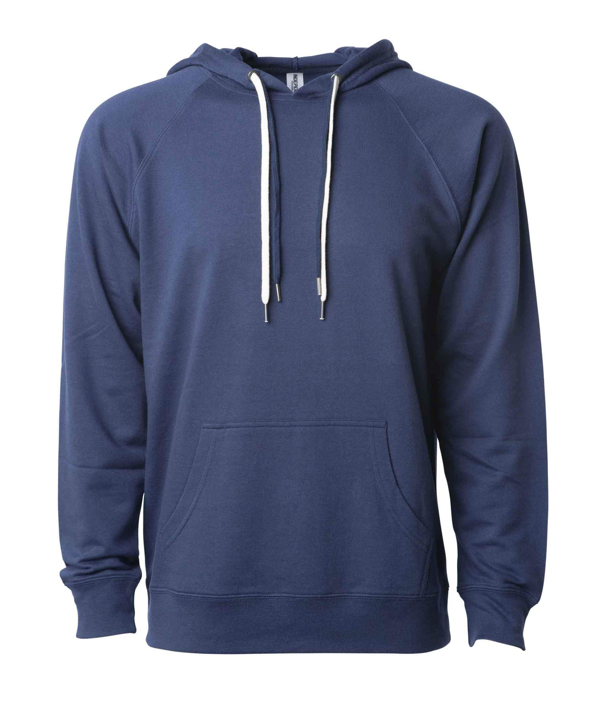 INDEPENDENT SS1000P, Unisex Lightweight Loopback Terry Hooded Pullover, Indigo