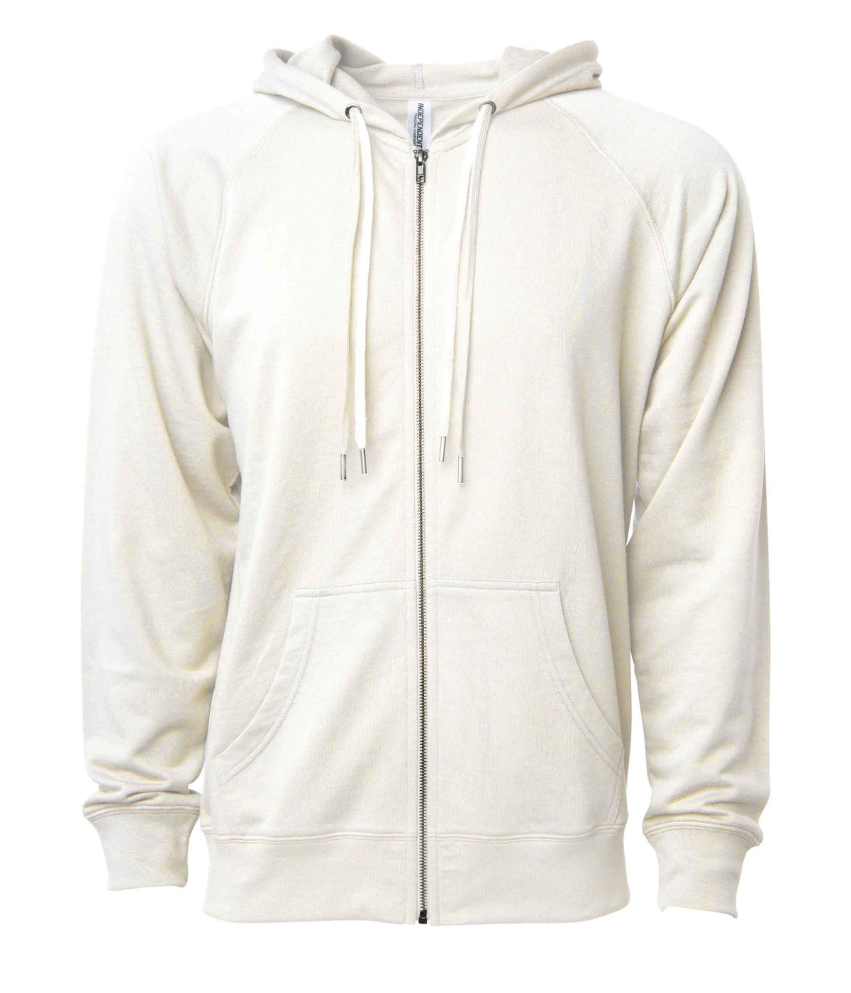 INDEPENDENT SS1000Z-P1, Ss1000z - Unisex Lightweight Loopback Terry Ziphood (colors A-o), Bone
