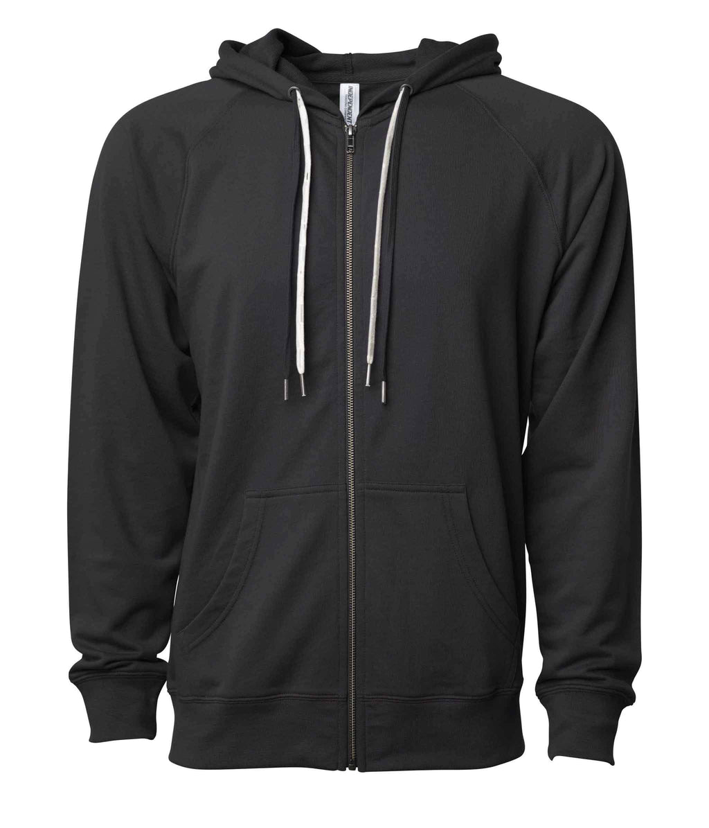 INDEPENDENT SS1000Z-P1, Ss1000z - Unisex Lightweight Loopback Terry Ziphood (colors A-o), Charcoal Heather