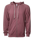 INDEPENDENT SS1000Z-P2, Ss1000z - Unisex Lightweight Loopback Terry Ziphood (port, Rose, White), Port