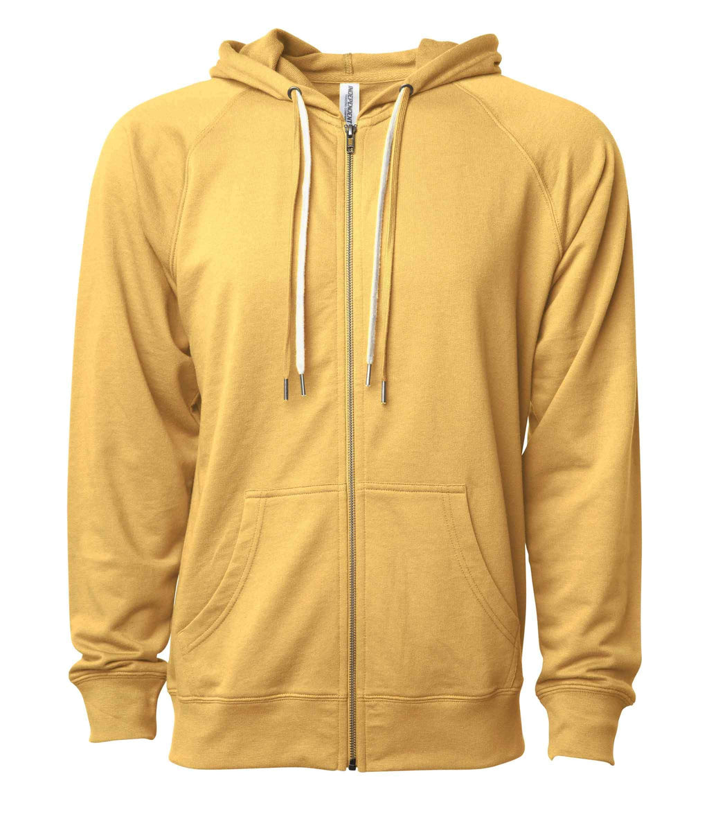 INDEPENDENT SS1000Z-P1, Ss1000z - Unisex Lightweight Loopback Terry Ziphood (colors A-o), Harvest Gold