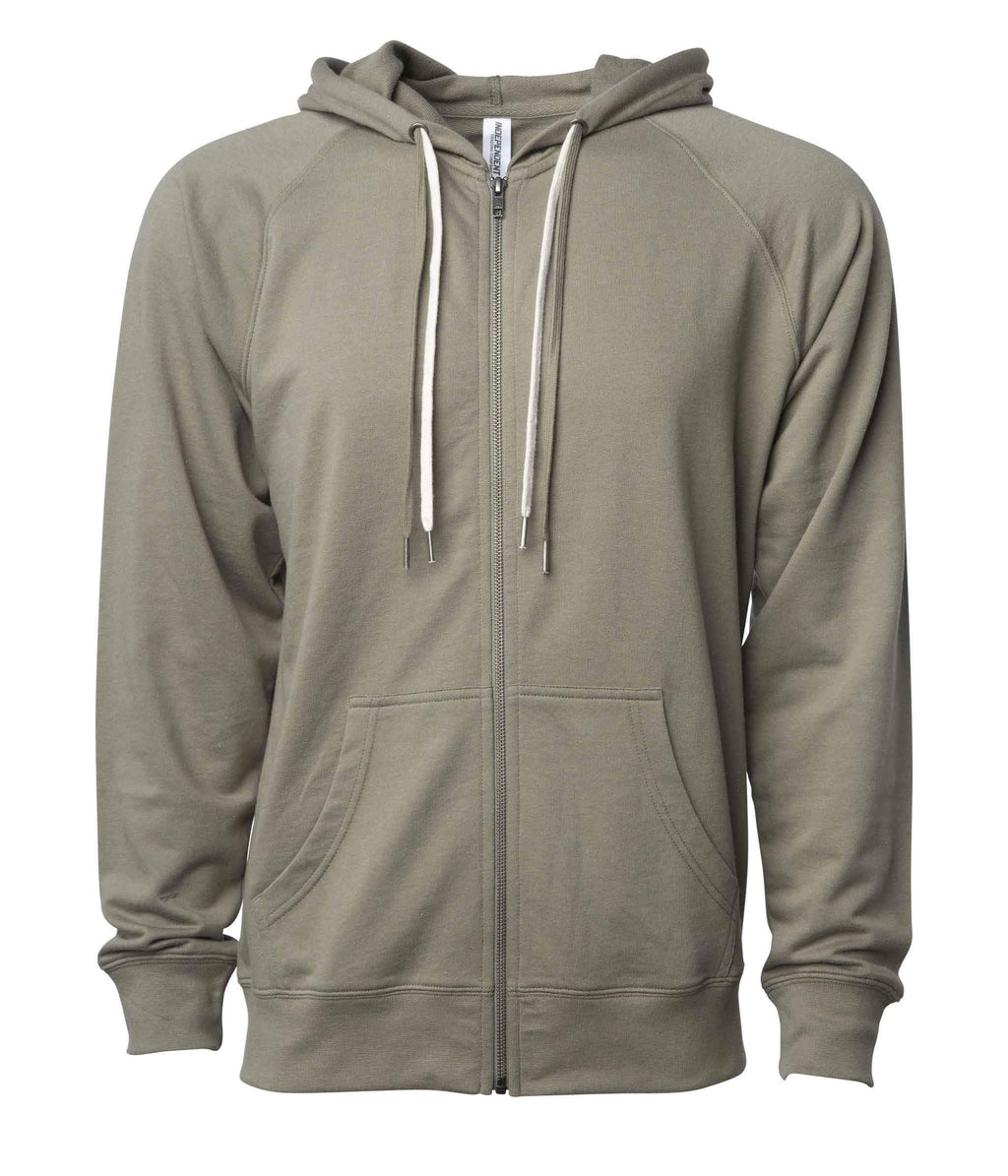 INDEPENDENT SS1000Z-P1, Ss1000z - Unisex Lightweight Loopback Terry Ziphood (colors A-o), Olive