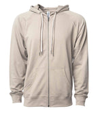 INDEPENDENT SS1000Z, Unisex Lightweight Loopback Terry Ziphood, Sand
