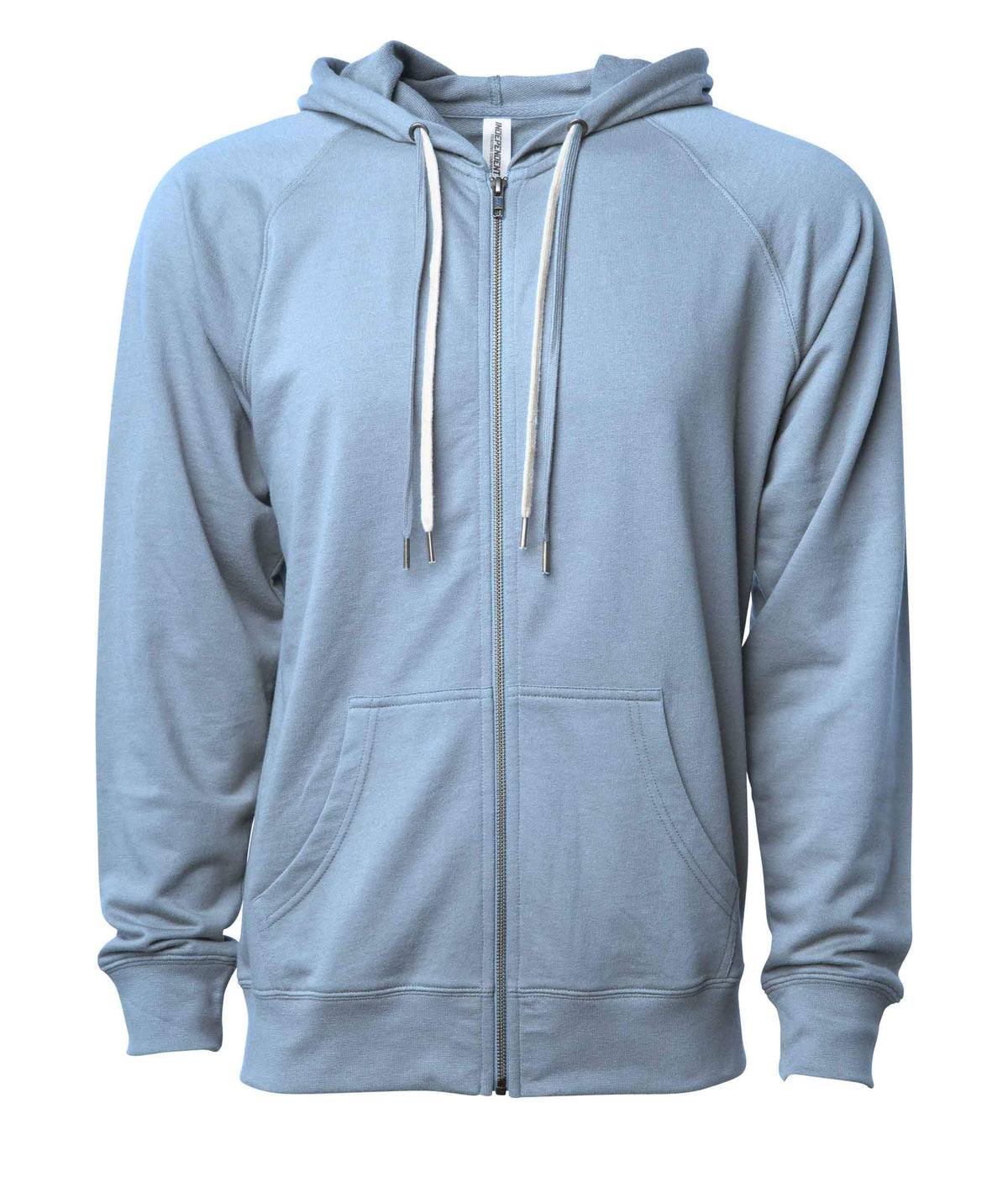 INDEPENDENT SS1000Z-P1, Ss1000z - Unisex Lightweight Loopback Terry Ziphood (colors A-o), Misty Blue