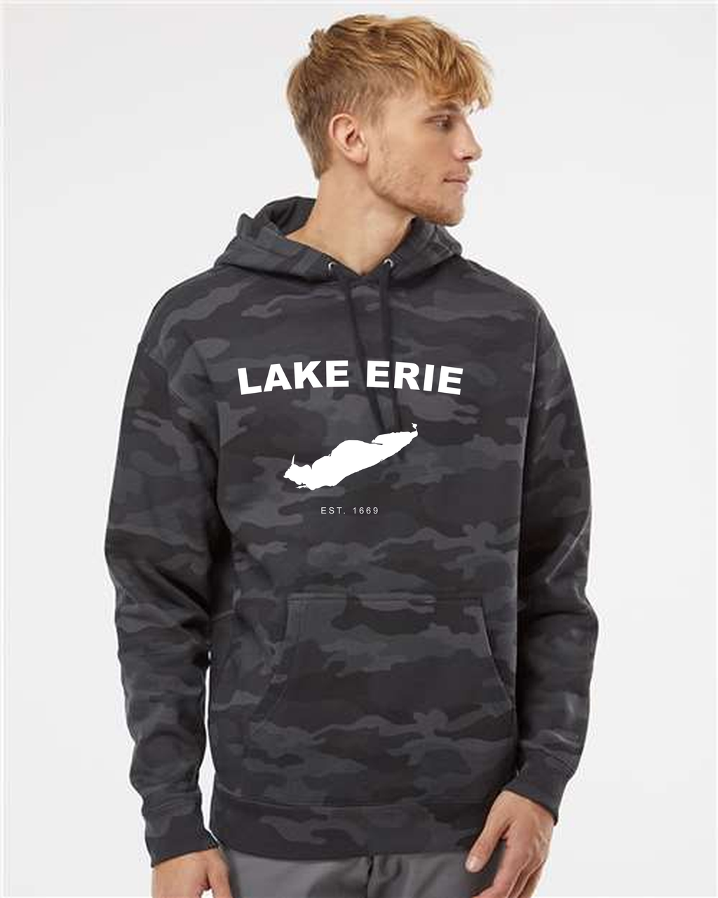 Lake Erie - Arc Classic Hoodie, Black Camo