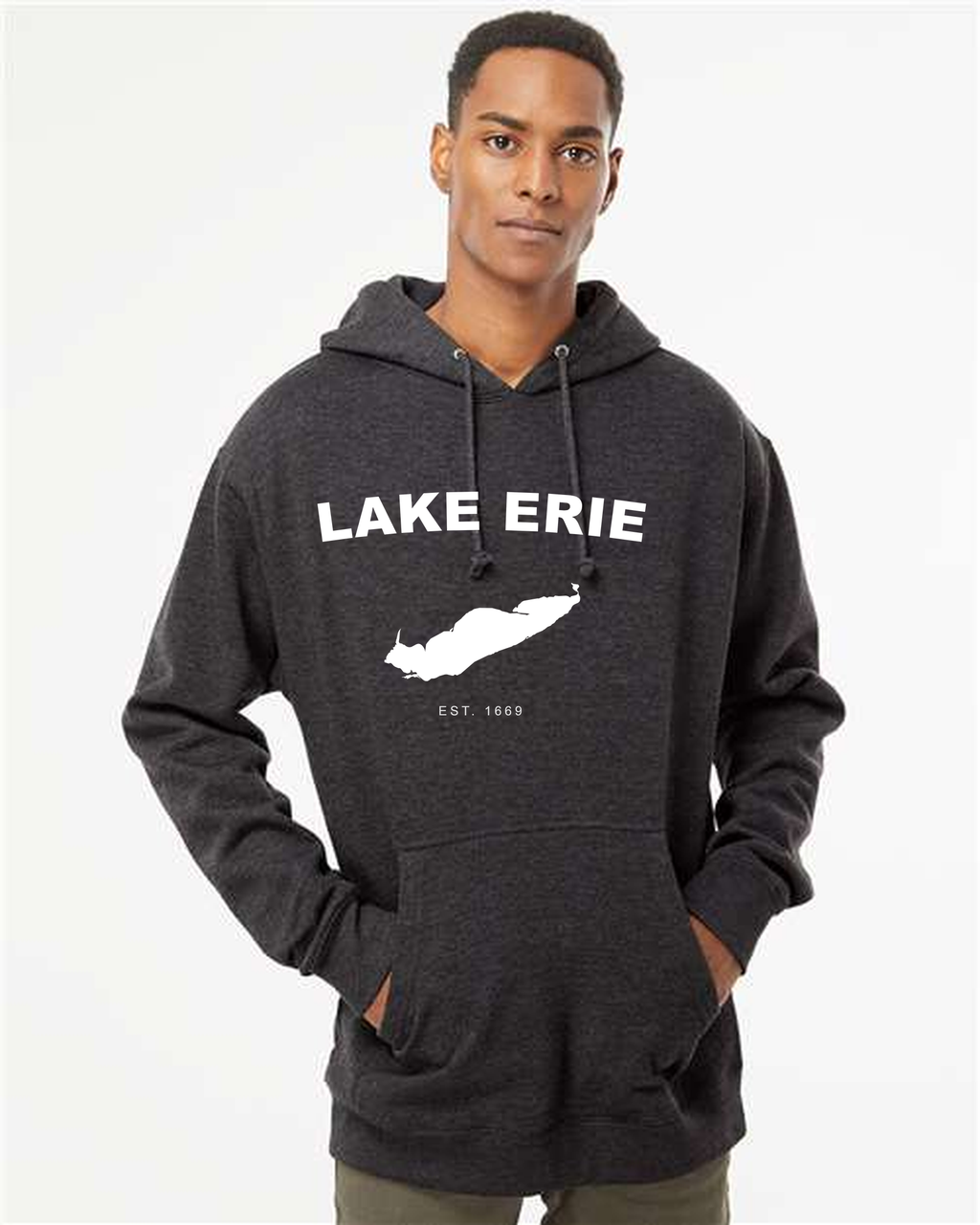 Lake Erie - Arc Classic Hoodie, Charcoal Heather