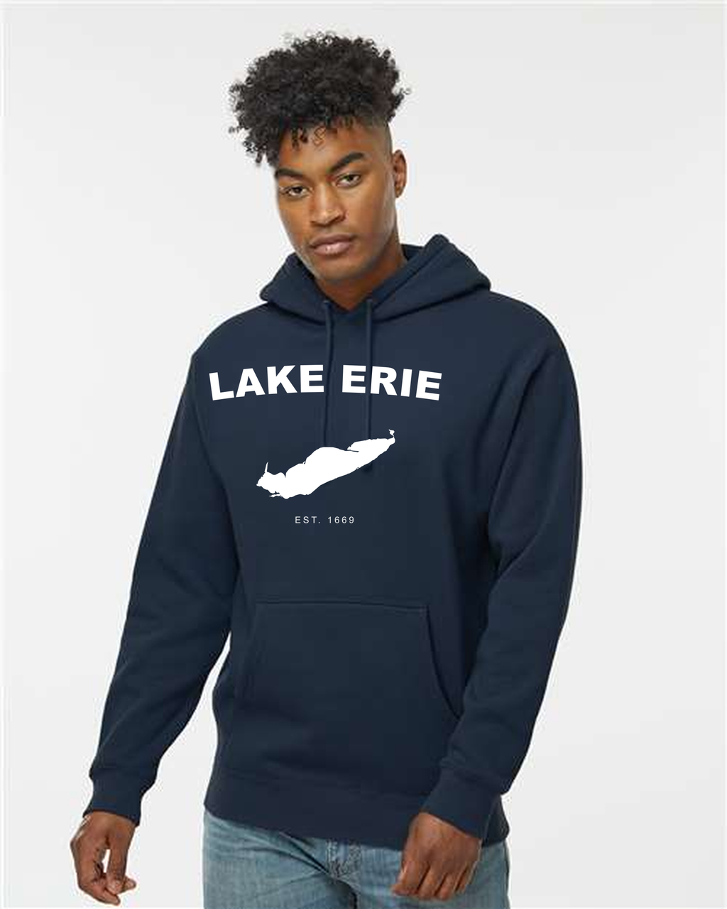 Lake Erie - Arc Classic Hoodie, Navy