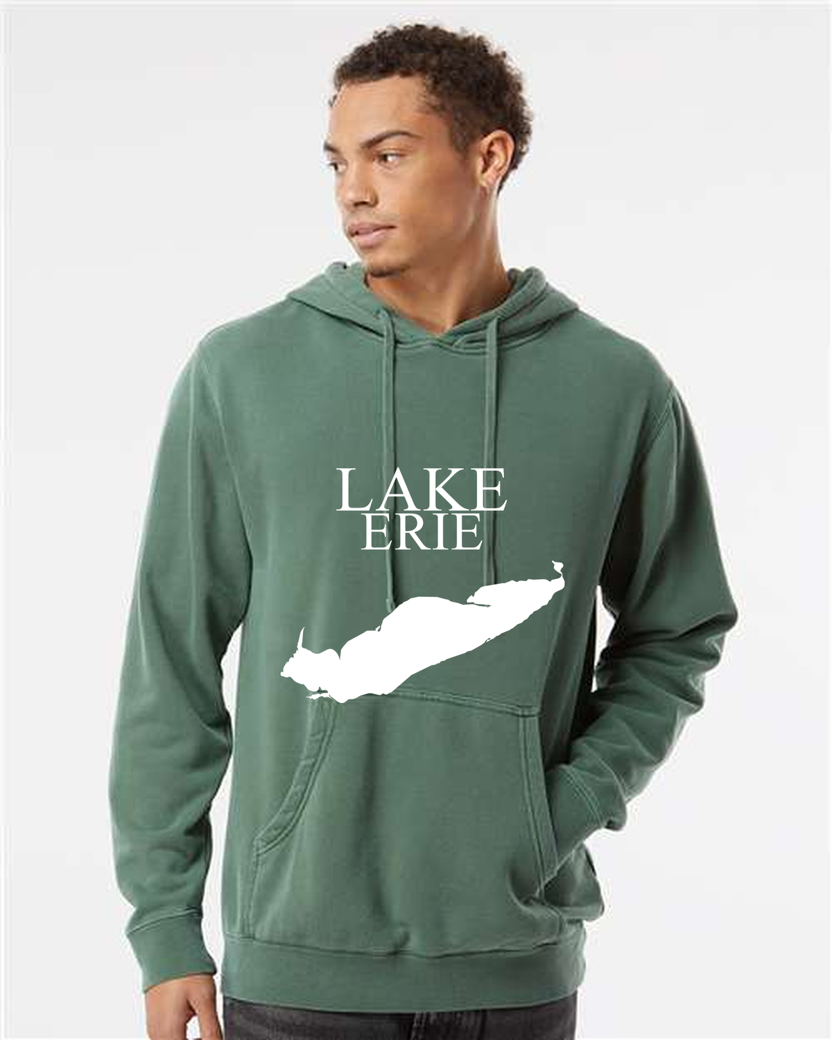 Lake Erie - Condensed Tall Hoodie, Pigment Alpine Green