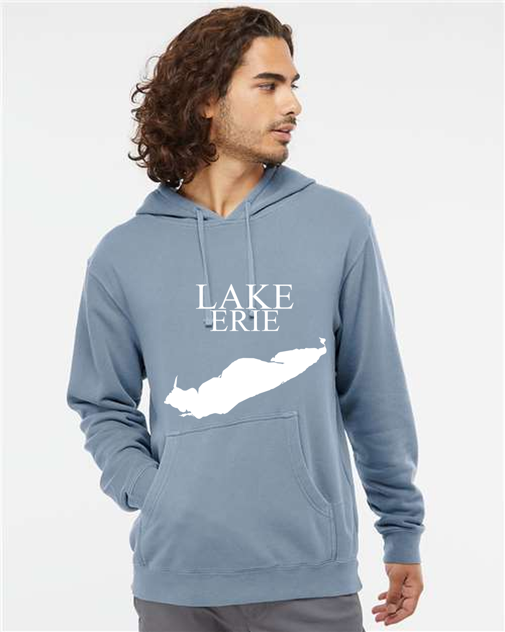 Lake Erie - Condensed Tall Hoodie, Pigment Slate Blue