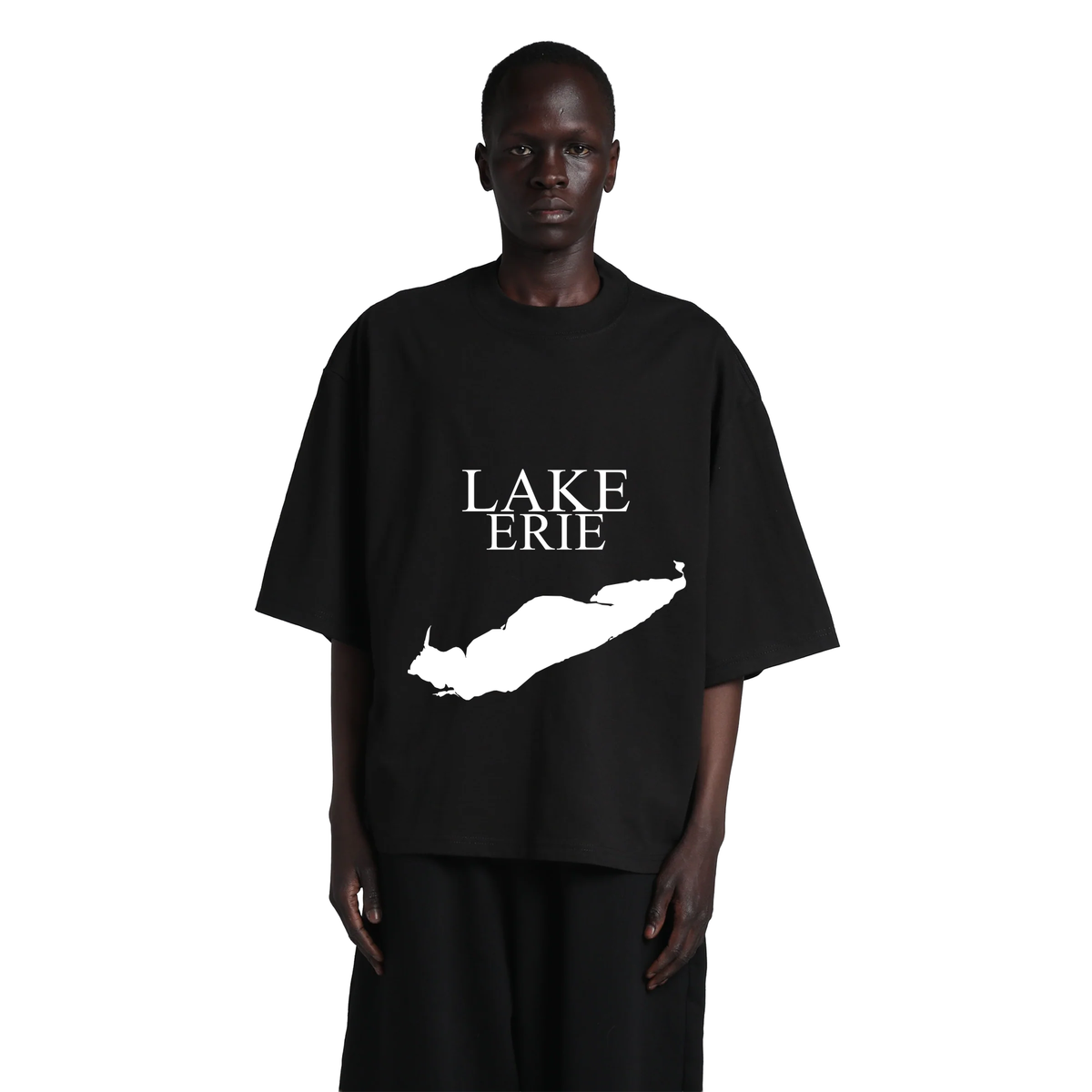 Lake Erie - Condensed Tall T-Shirt, Black