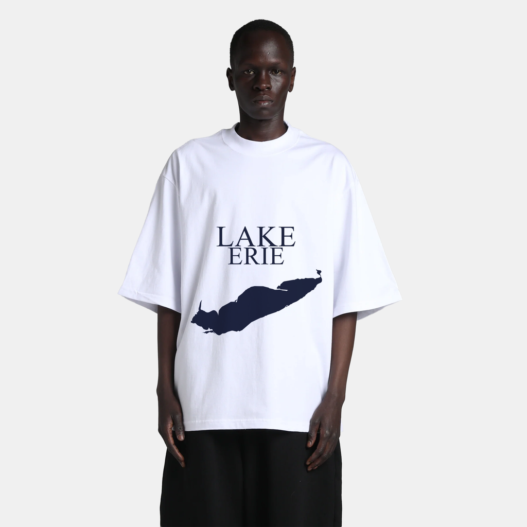 Lake Erie - Condensed Tall T-Shirt, White
