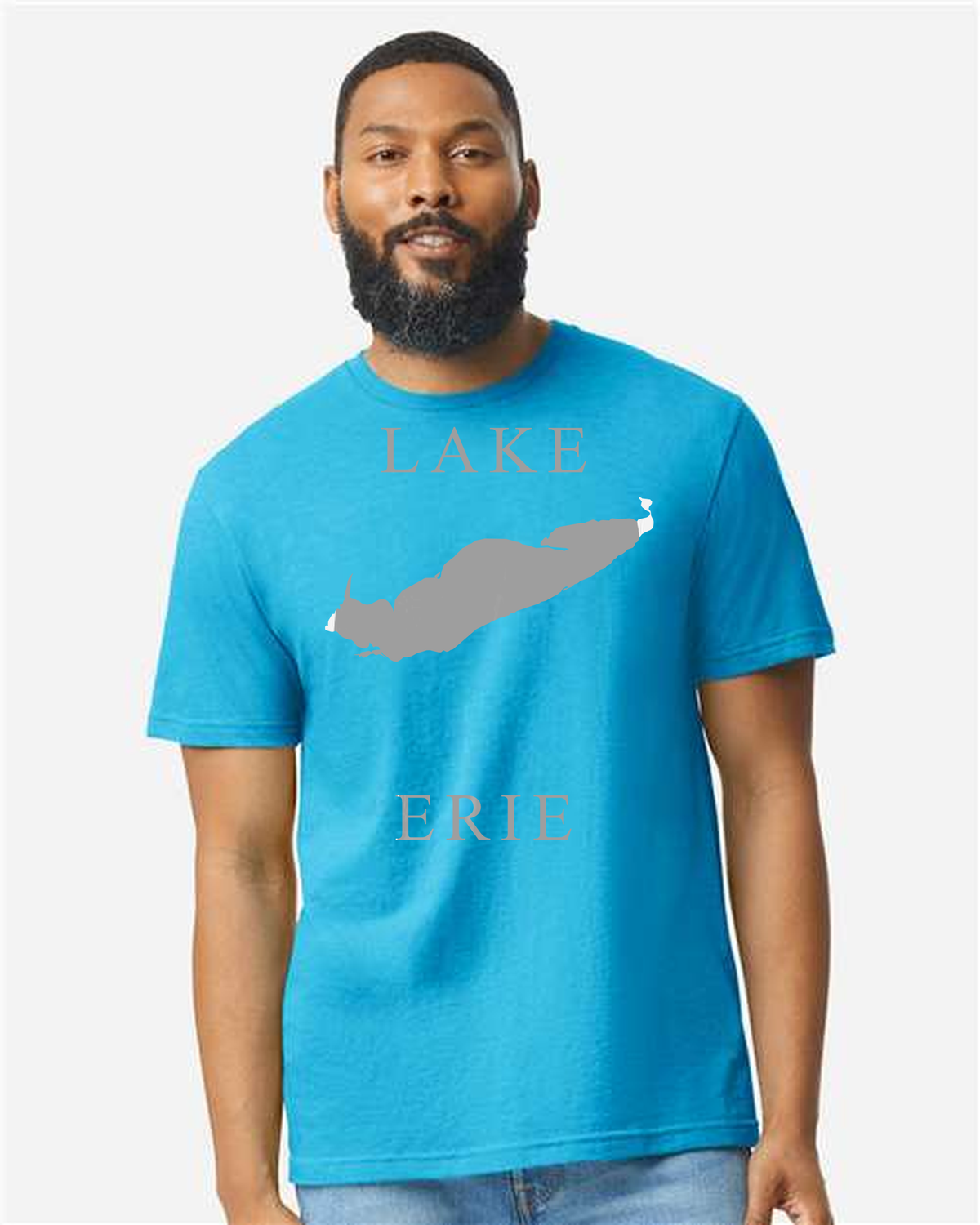 Lake Erie - Copperplate Sandwich T-Shirt, Caribbean Mist