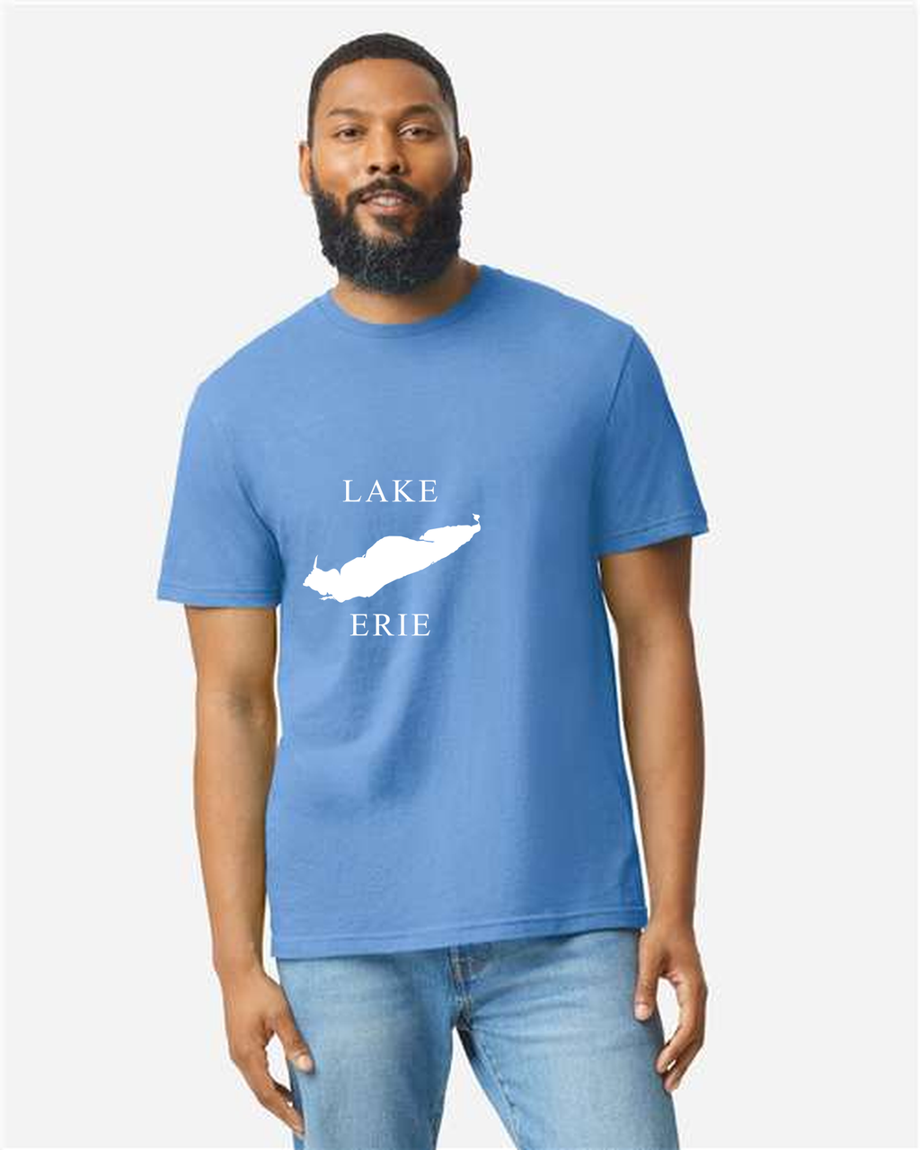 Lake Erie - Copperplate Sandwich T-Shirt, Carolina Blue Mist