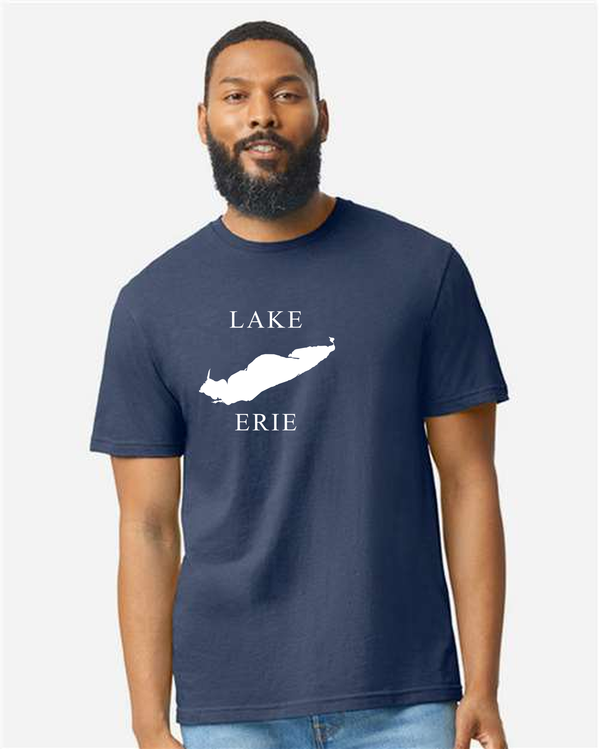 Lake Erie - Copperplate Sandwich T-Shirt, Navy Mist