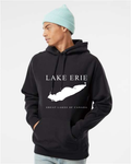 Lake Erie - Engraved Copperplate Hoodie, Black