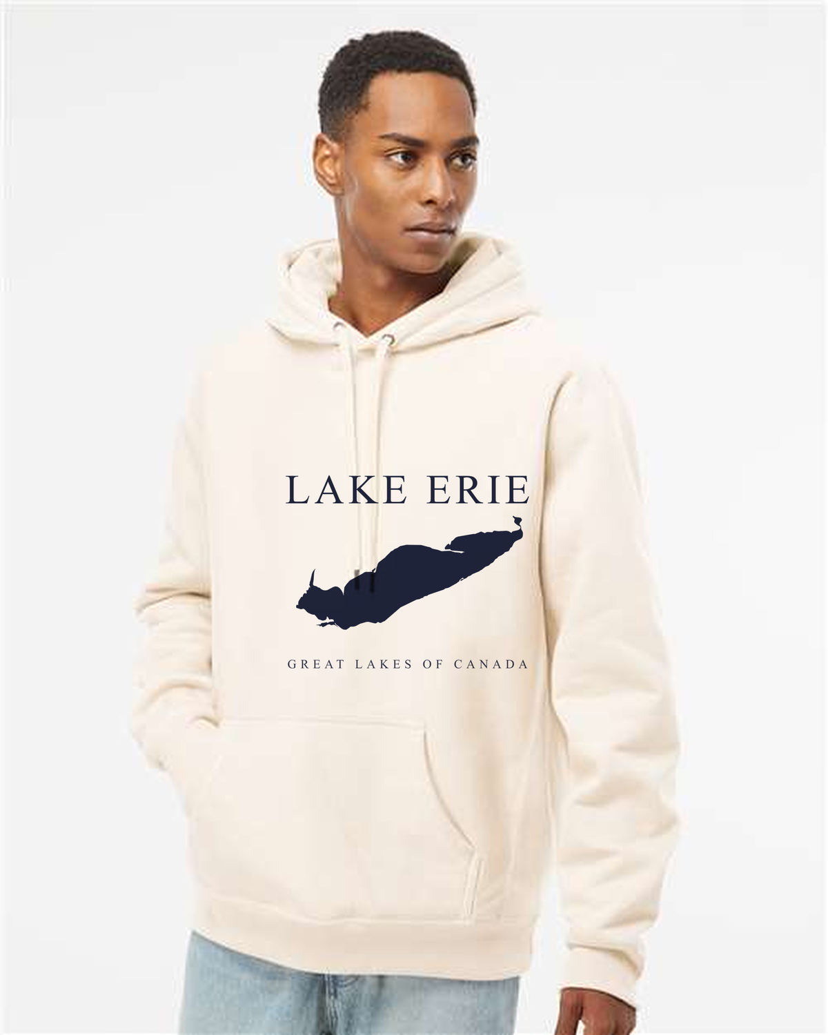 Lake Erie - Engraved Copperplate Hoodie, Bone
