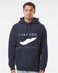 Lake Erie - Engraved Copperplate Hoodie, Classic Navy