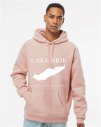 Lake Erie - Engraved Copperplate Hoodie, Dusty Pink