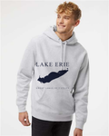 Lake Erie - Engraved Copperplate Hoodie, Grey Heather