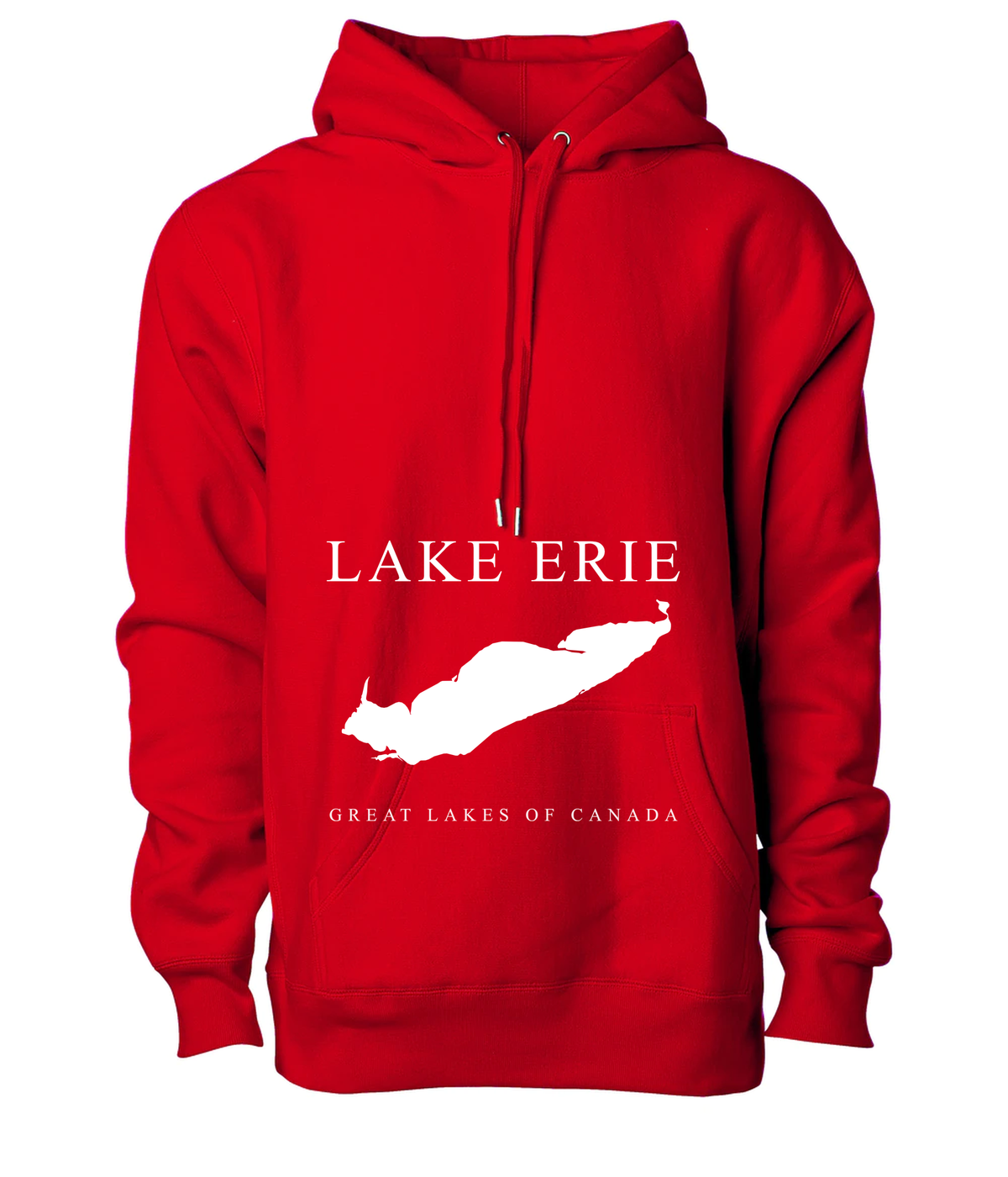 Lake Erie - Engraved Copperplate Hoodie, Red