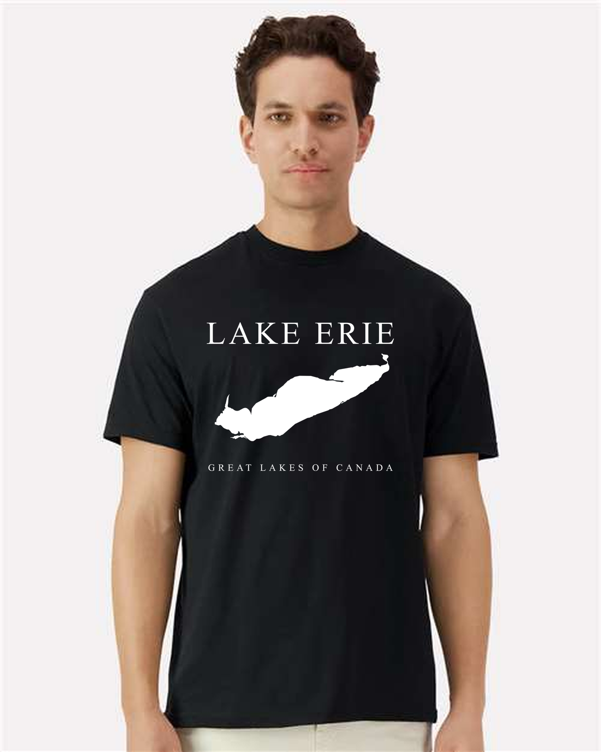 Lake Erie - Engraved Copperplate T-Shirt, Black