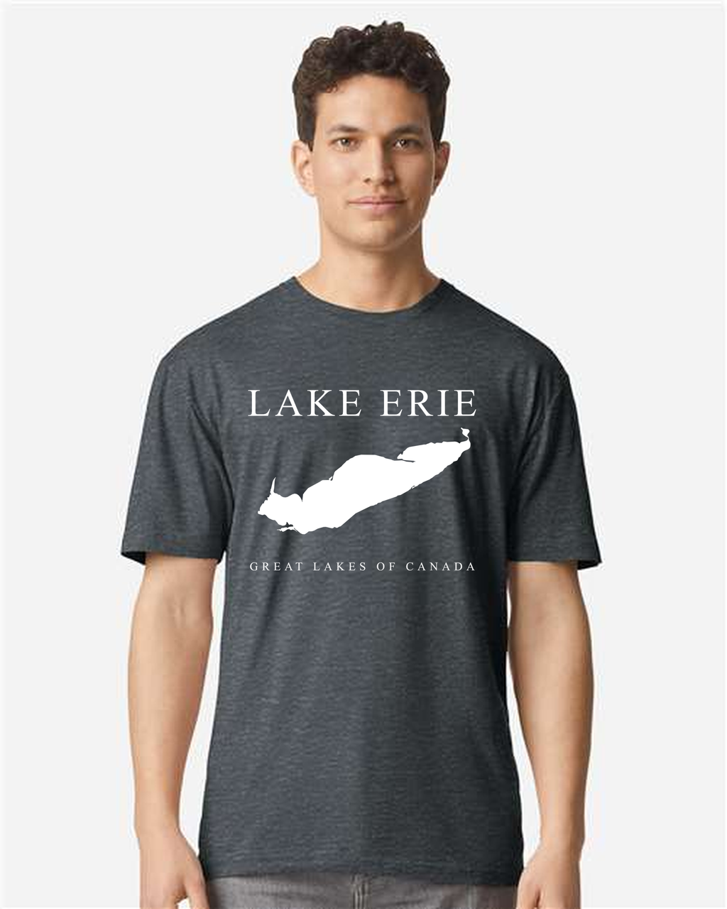Lake Erie - Engraved Copperplate T-Shirt, Dark Heather
