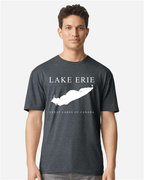 Lake Erie - Engraved Copperplate T-Shirt, Dark Heather