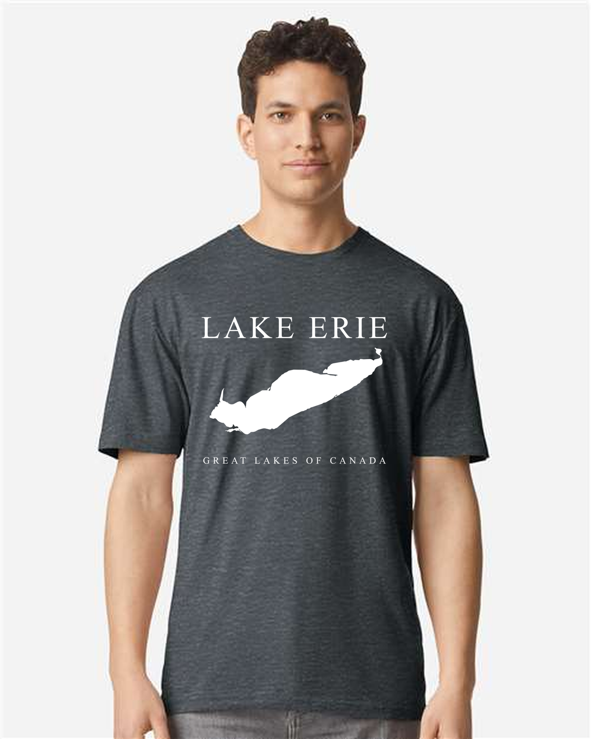 Lake Erie - Engraved Copperplate T-Shirt, Dark Heather