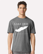 Lake Erie - Engraved Copperplate T-Shirt, Graphite Heather