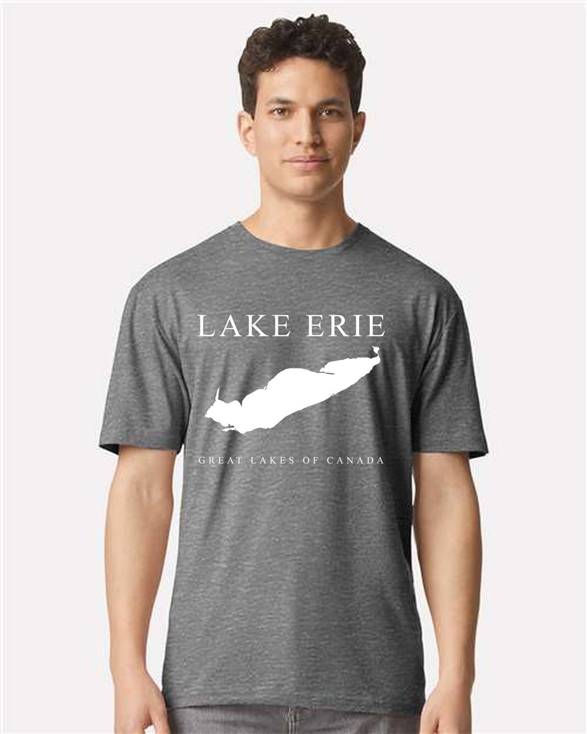 Lake Erie - Engraved Copperplate T-Shirt, Graphite Heather