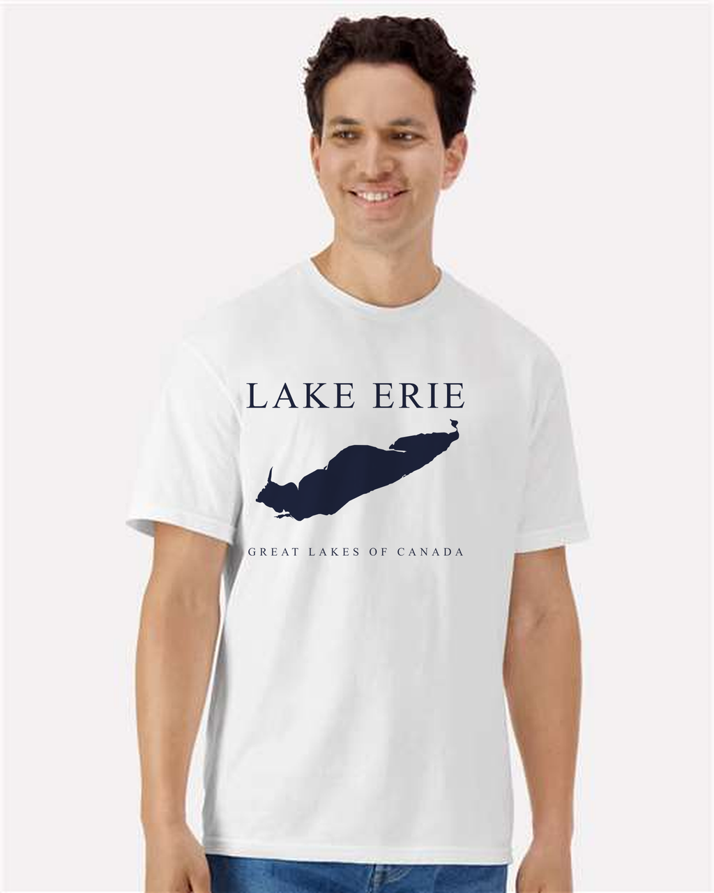 Lake Erie - Engraved Copperplate T-Shirt, White